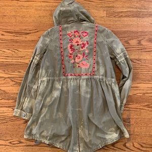 Free People Festival Embroidered Utility Anorak Jacket | Size 10